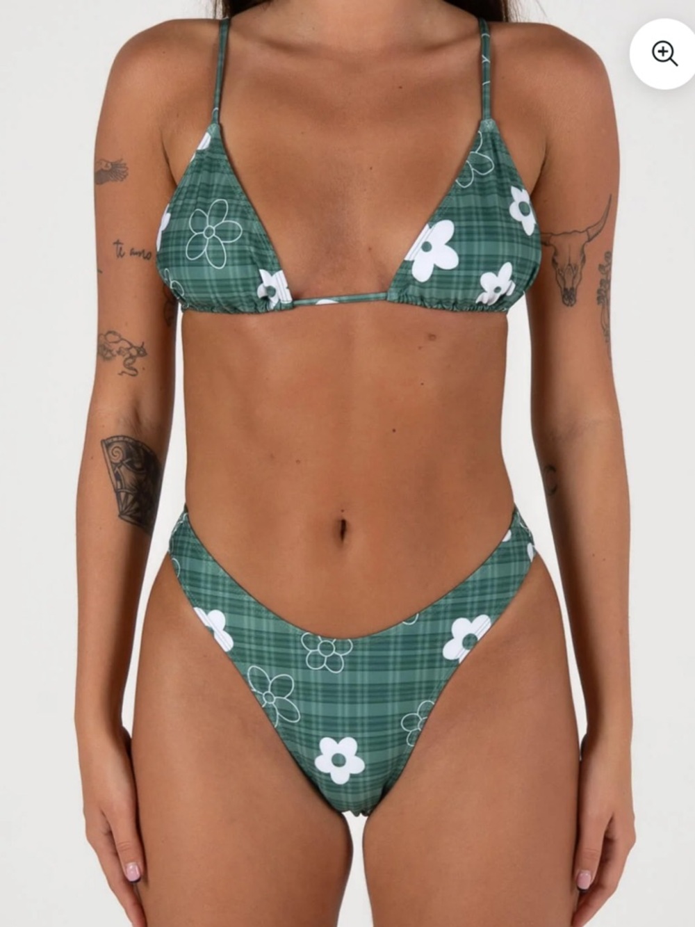 InnerRelm Green Flower Bikini set